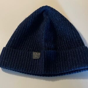 Bruno Magli Dark Navy Ribbed Knit Beanie